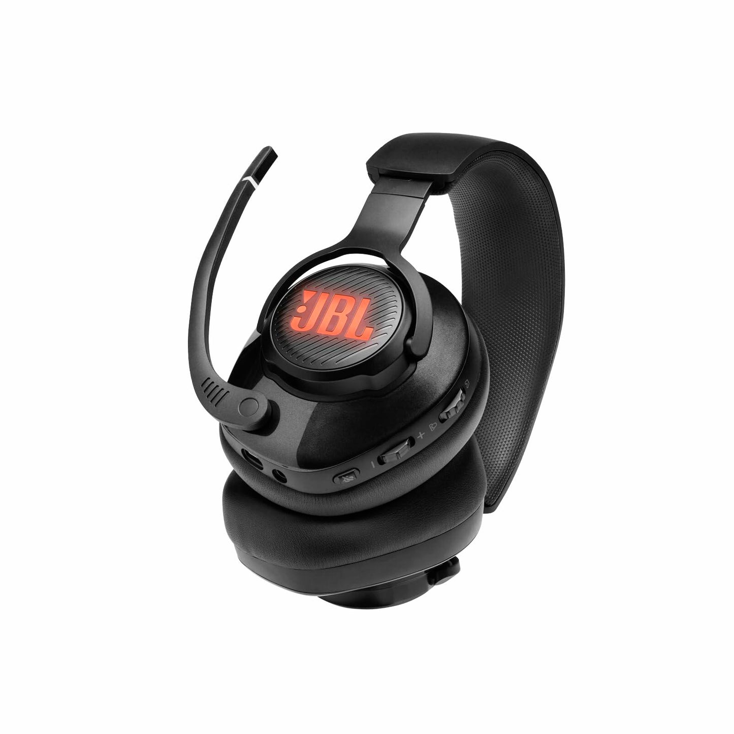 JBL Quantum 400 - USB over-ear gaming headset with game-chat balance dial, JBL QuantumSURROUND and DTS, Voice focus directional flip-up mic and memory foam ear cushions (Black)