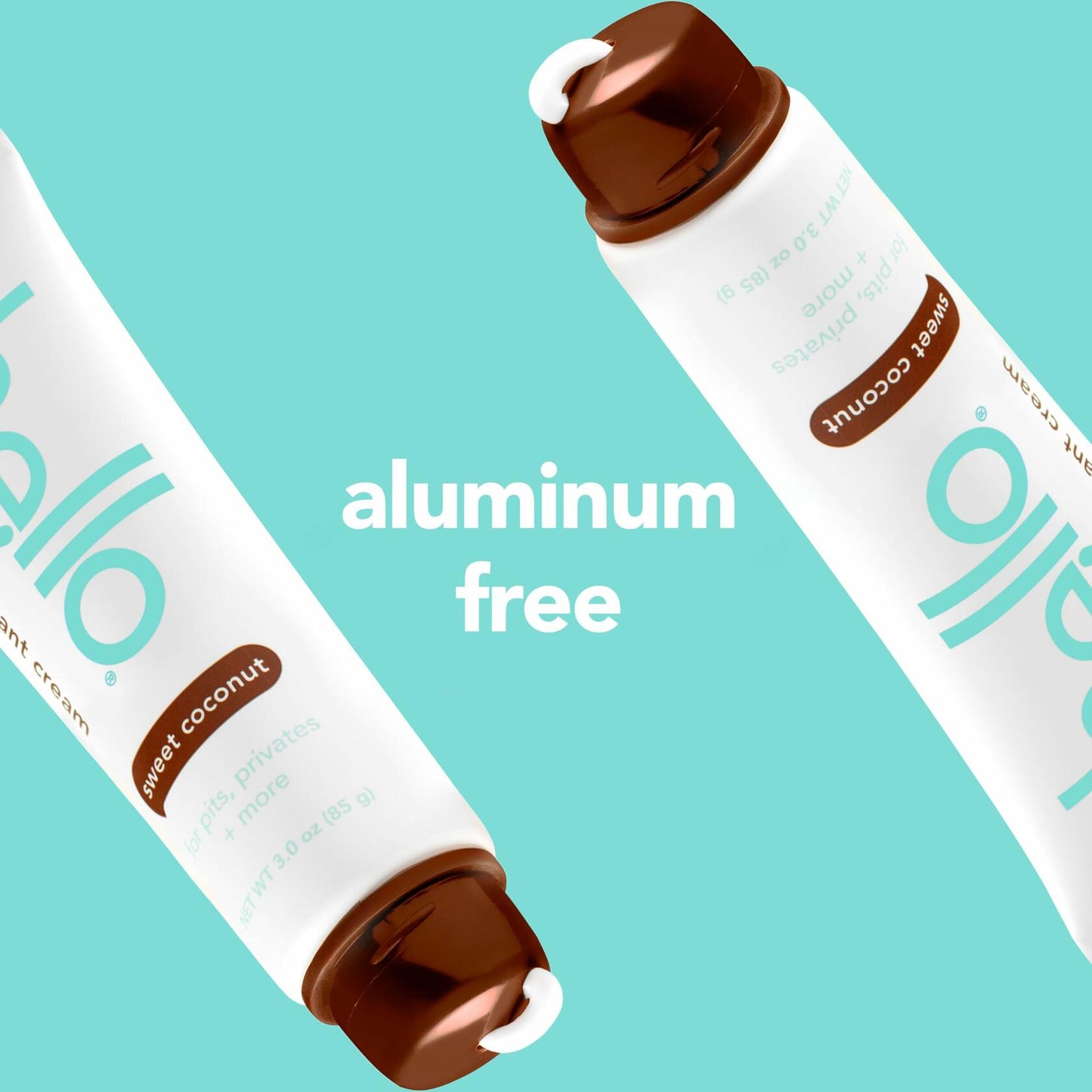 hello All Over Sweet Coconut Deodorant Cream, Aluminum Free Deodorant Cream for Pits, Privates + More, Offers 72 Hours of Freshness, Safe for Sensitive Skin, Vegan, 1 Pack, 3 Oz Tube