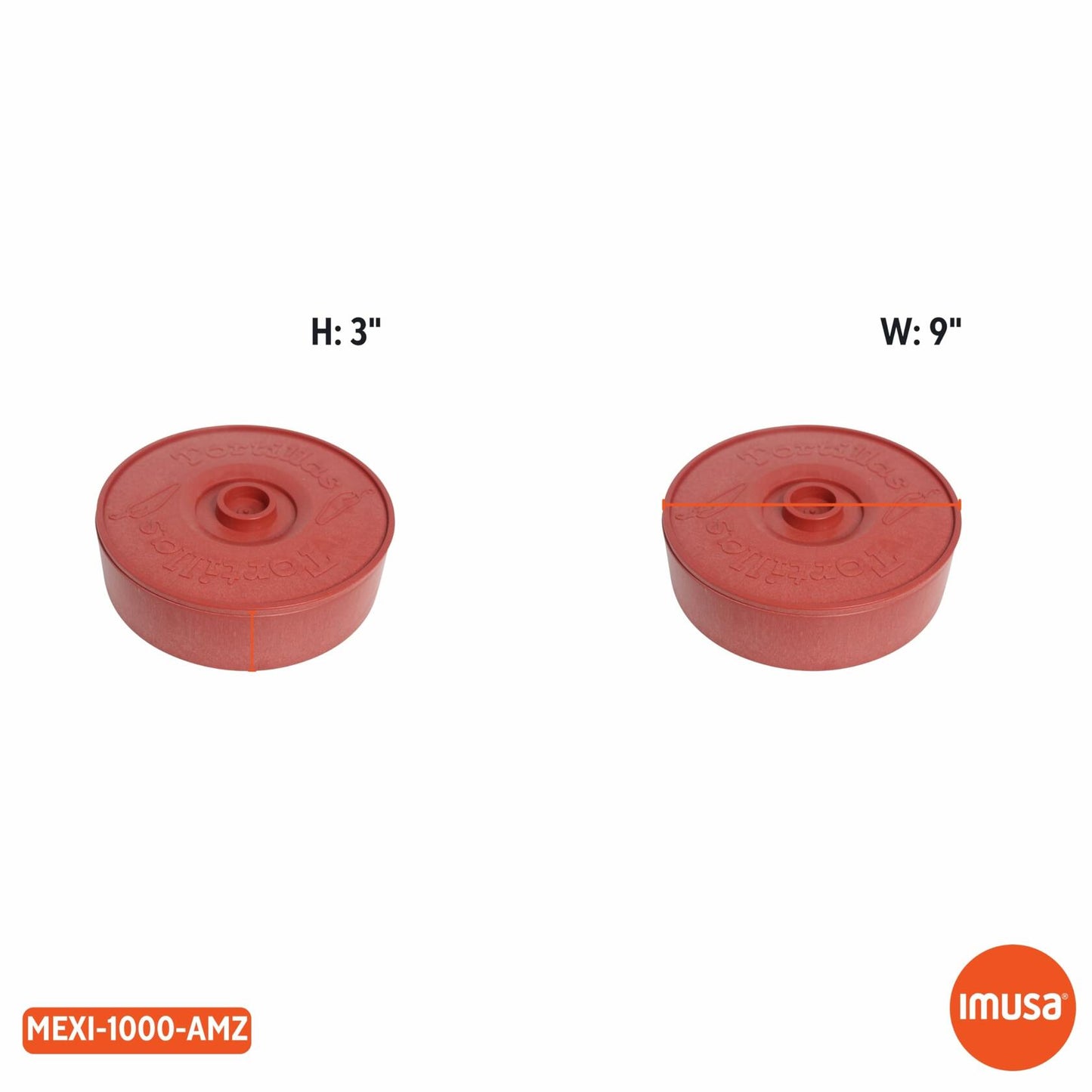 Imusa 8in Plastic Tortilla Warmer, Terracotta Color, Traditional Mexican Server for Keeping Tortillas, Wraps, and Flatbreads Warm