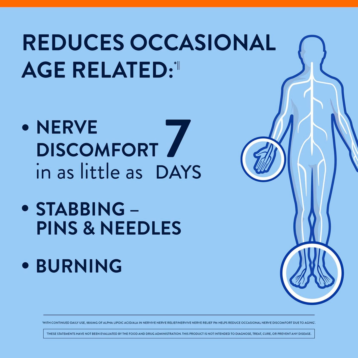 Nervive Nerve Relief, Reduces Occasional Nerve Discomfort in as Little as 7 Days, Stabbing/Pins and Needles, Burning in Hands and Feet*†, Alpha Lipoic Acid, B Vitamins, Turmeric, Ginger, 60 Tablets