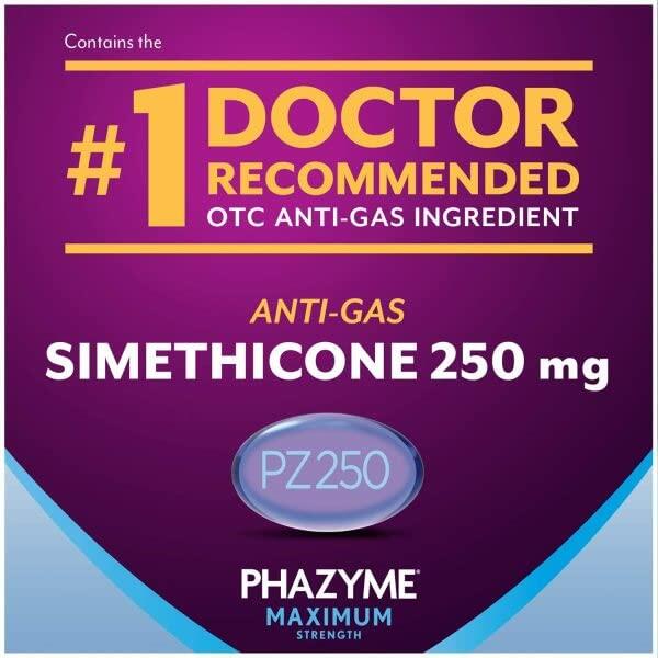 Phazyme Maximum Strength 250 mg Softgels, 12 ea (Pack of 11)