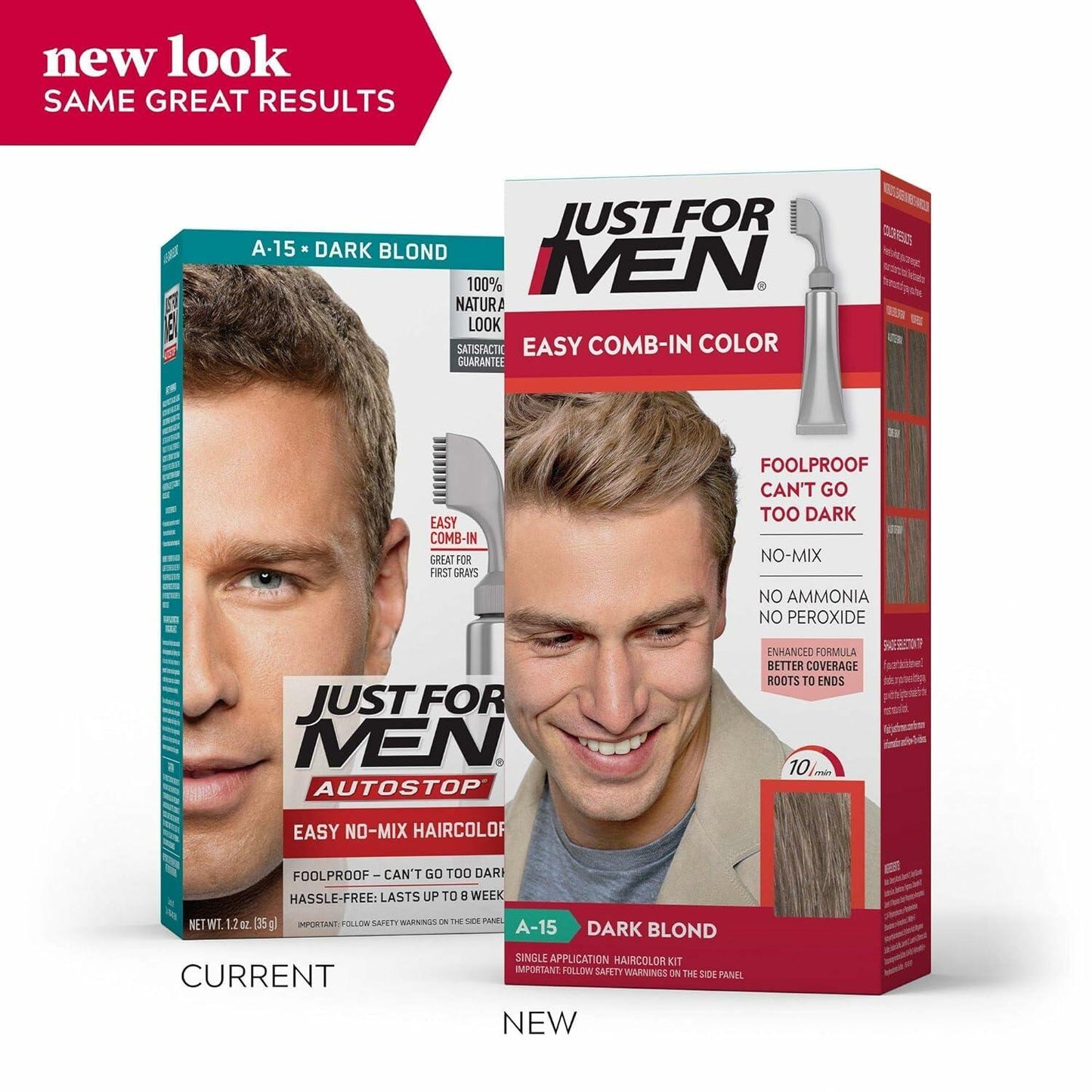 JUST FOR MEN AutoStop Haircolor, Dark Blond A-15 1 ea (Pack of 4)