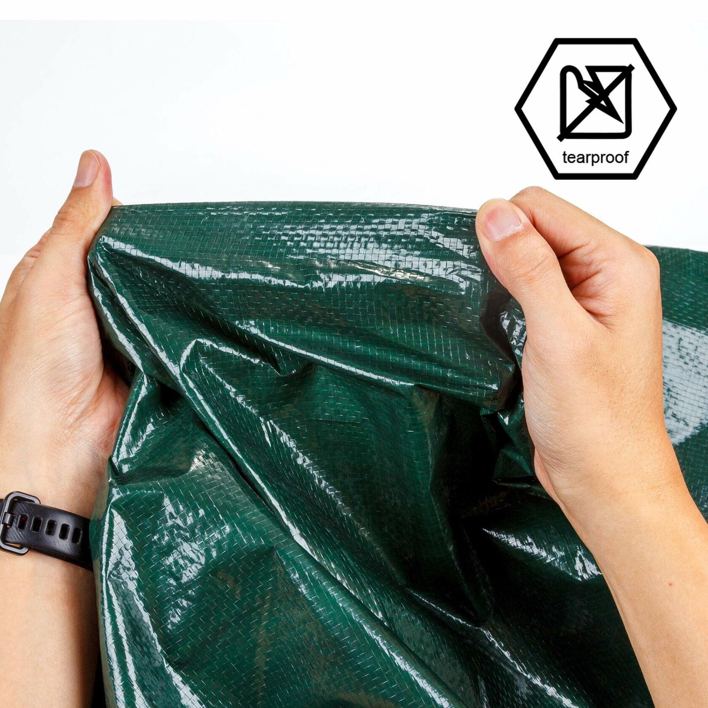 CARTMAN Finished Size 8x10 Feet Waterproof Green Tarp 8 Mil Thick, Multipurpose Protective Cover for Emergency Rain Shelter Camping Tarpaulin