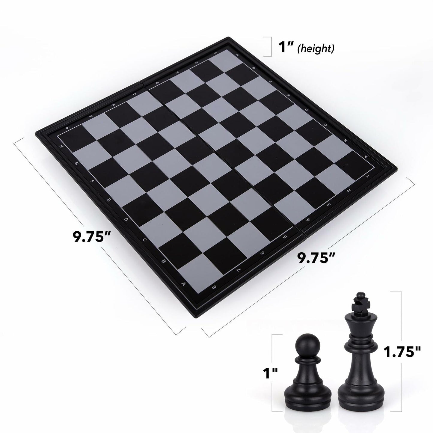 Gamie Magnetic Travel Chess Game, Foldable Portable Chess Board Game for Kids, Entertaining Road Trip Toys, Travel Games, and Desktop Toys for Adults