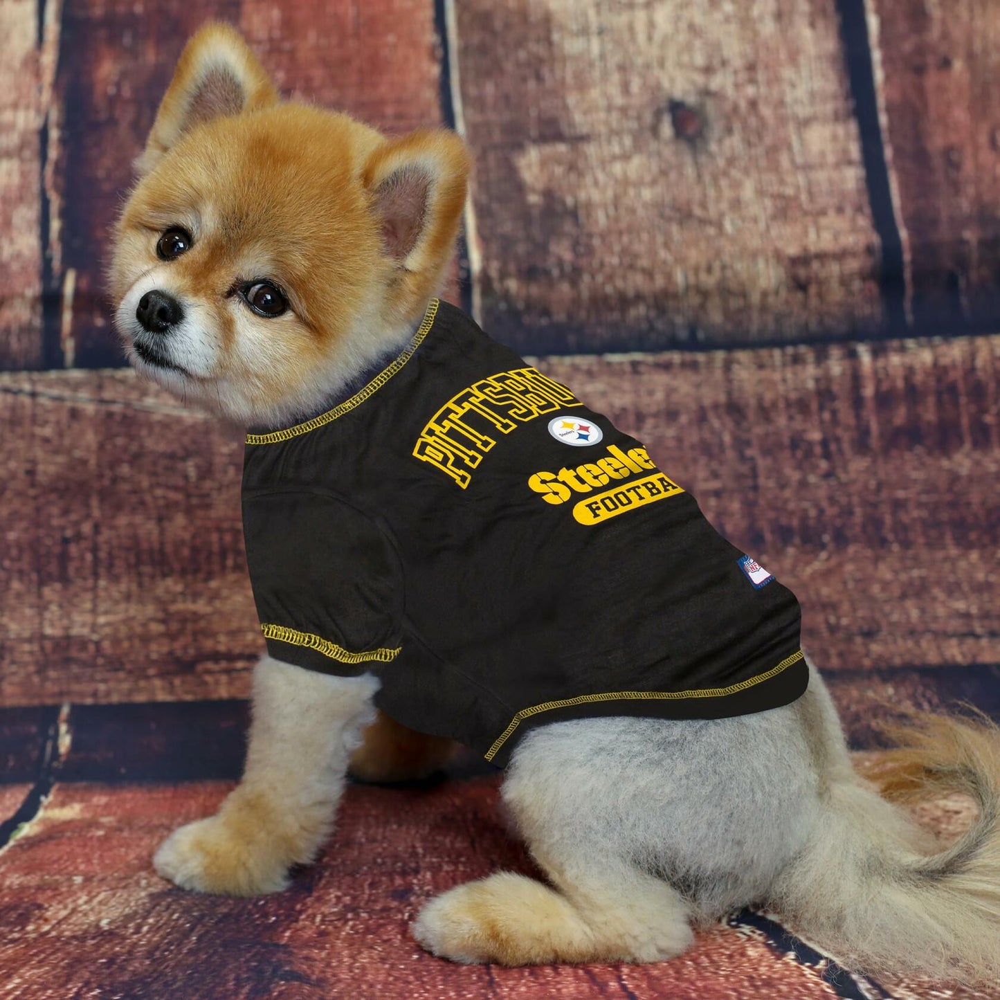 NFL Pittsburgh Steelers Dog T-shirt Small. - Licensed Shirt for Pets Team Colored with Team Logos- Premium Stretchable Materials for the comfort of your Dog & Cat