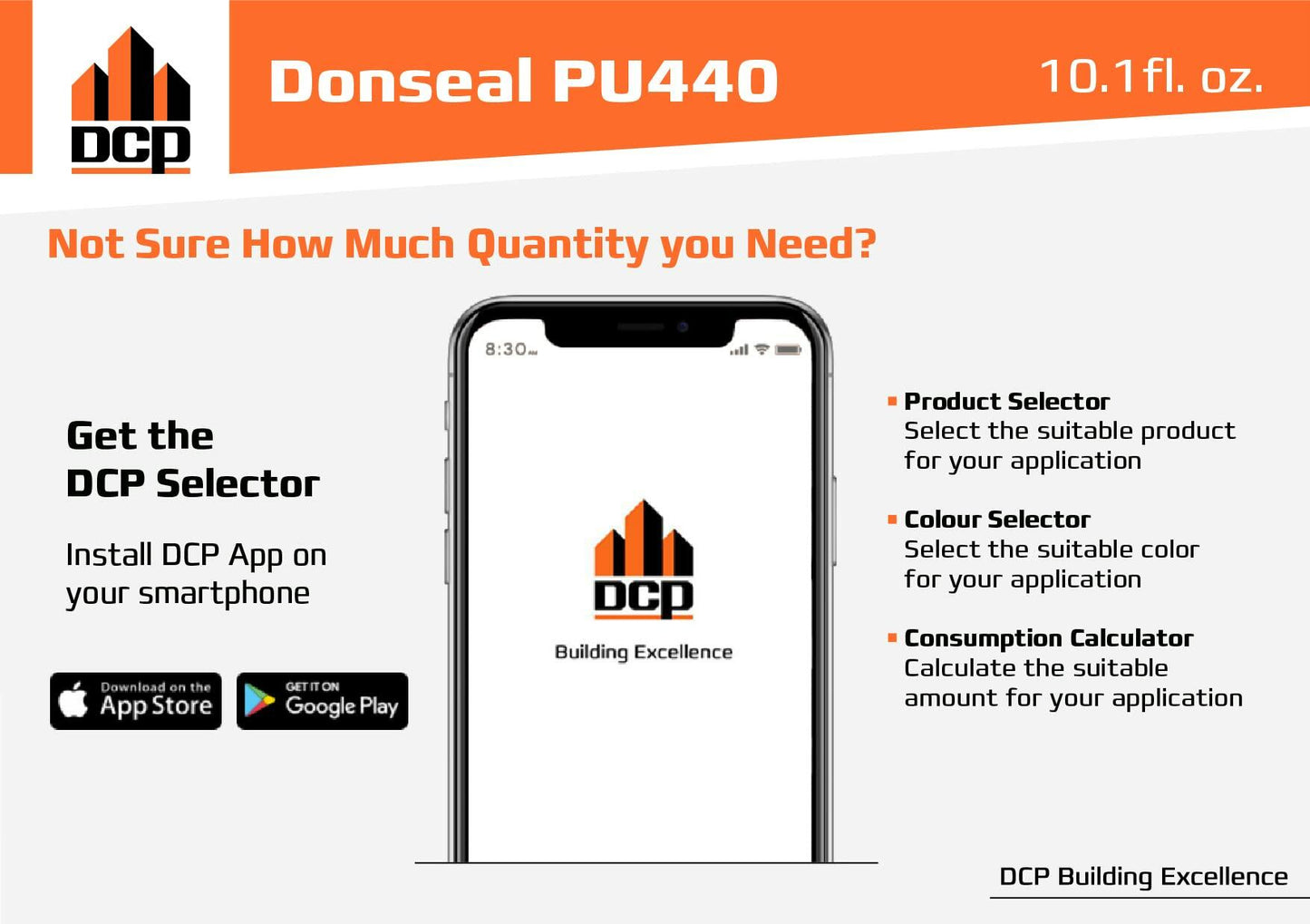 DCP Donseal PU440 Polyurethane Concrete Sealant 1 Pack– Non-Sag Concrete Caulk for Joints, Walls, Sidewalk, and Foundation, 10.1 fl. oz. Cartridge – Grey