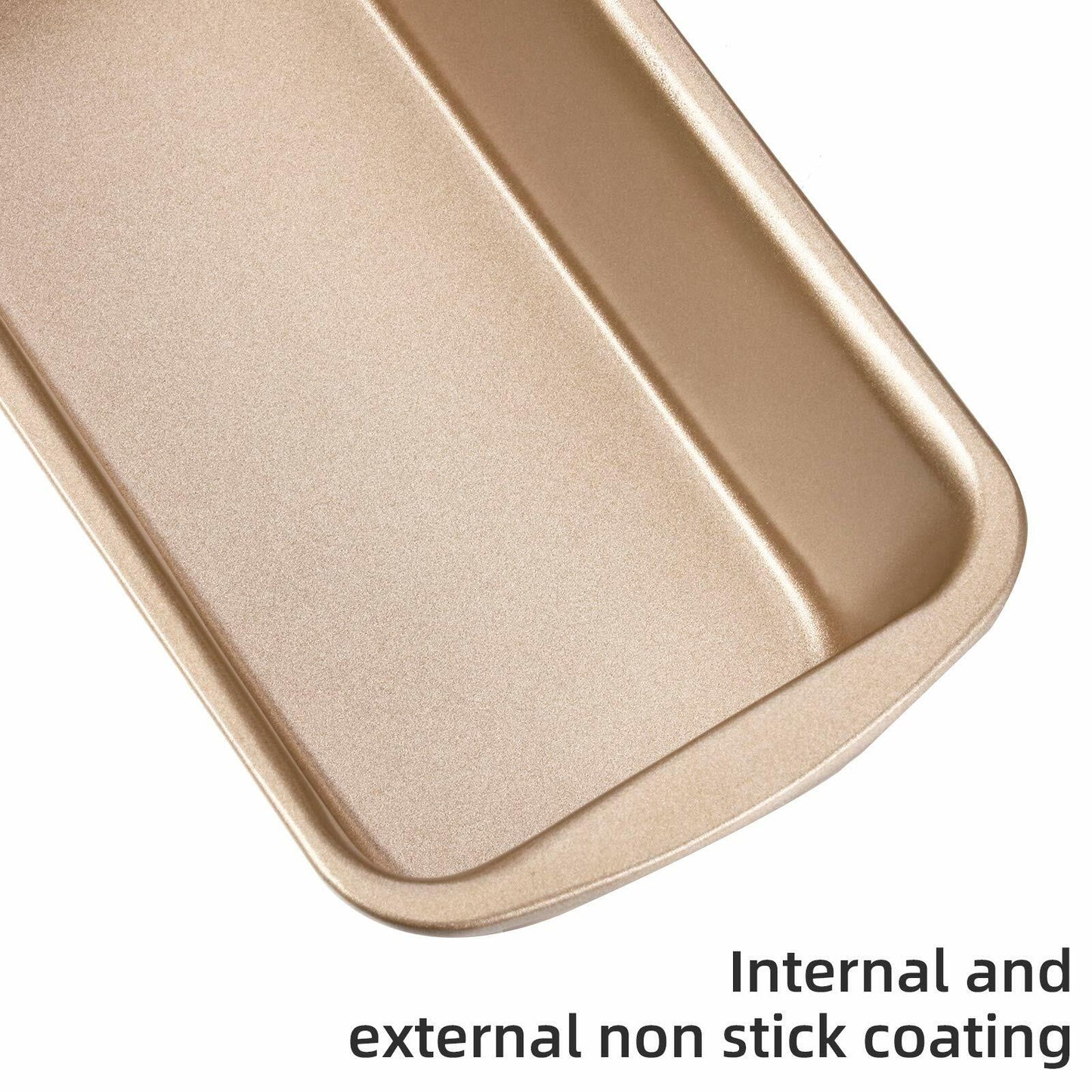 Patelai 4 Pack Small Loaf Pans for Baking Bread 7.2 x 3.7 Inch Non Stick Bread Pan Rectangle Baking Tray Toast Mold(Gold)