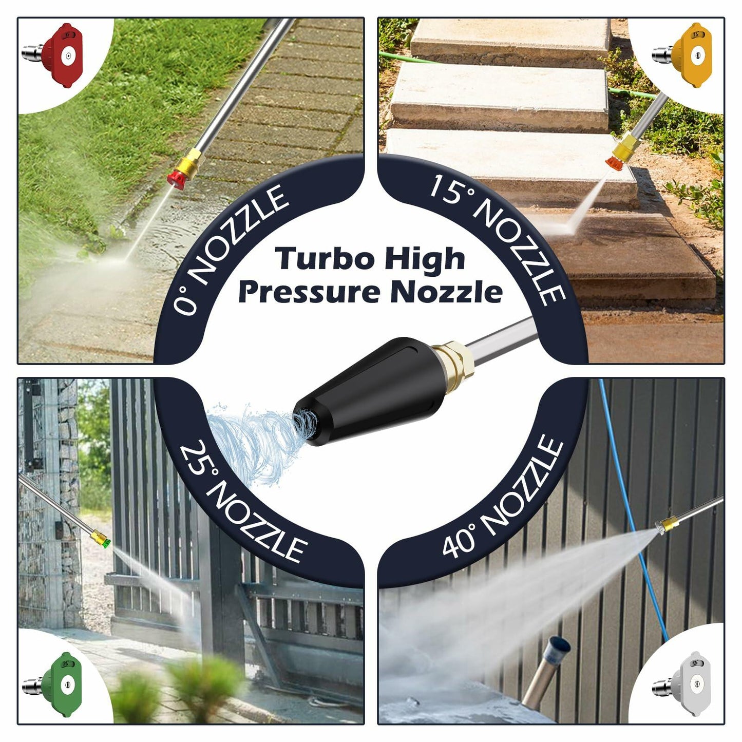 WISSIPRO Electric Wall Mounted Power Washer -5000PSI 3.4GPM Adjustable Pressure Washer, Power Washer with GFCI Power Cord 100FT Retractable Hose and 1L Foam Canno for Cars, Driveways, Patios