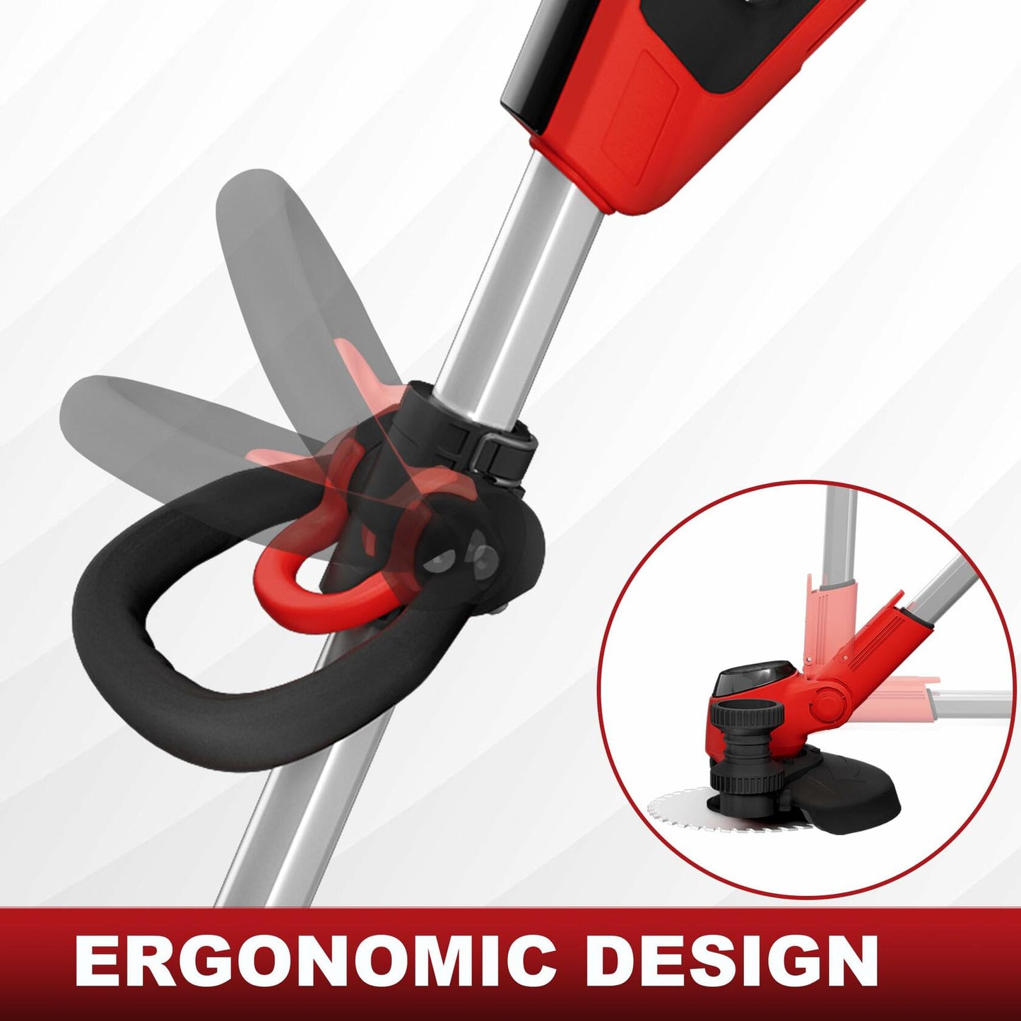Korunria Brushless Weed Wacker & Edger & Lawn Mower Cordless, with Two 2.5Ah Battery, 3-in-1 Battery Powered Brush Cutter, Charger Included(Two 2.5AH Batteries)