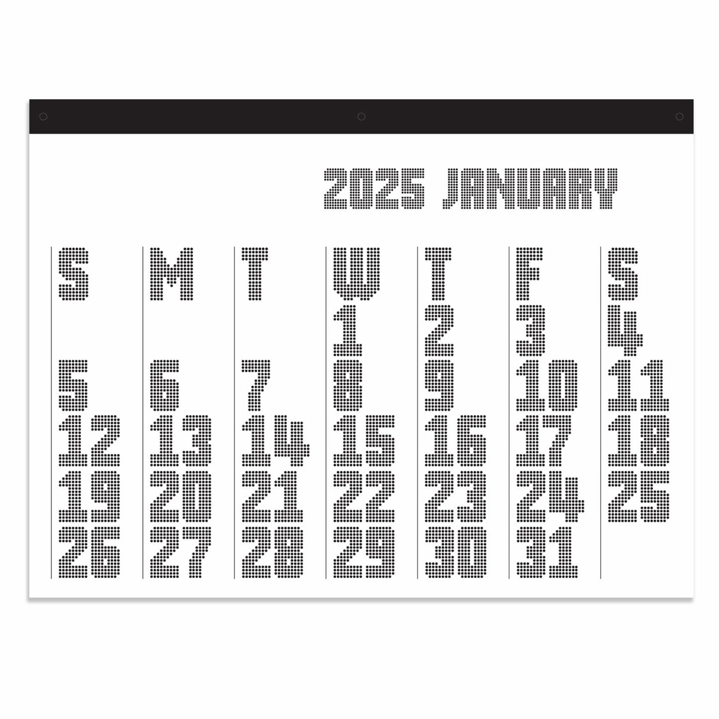 RED EMBER The Colossal 2025 Wall Calendar 12 Month - Techno | 48" x 36" | Chic Modern Design | Calendar 2025