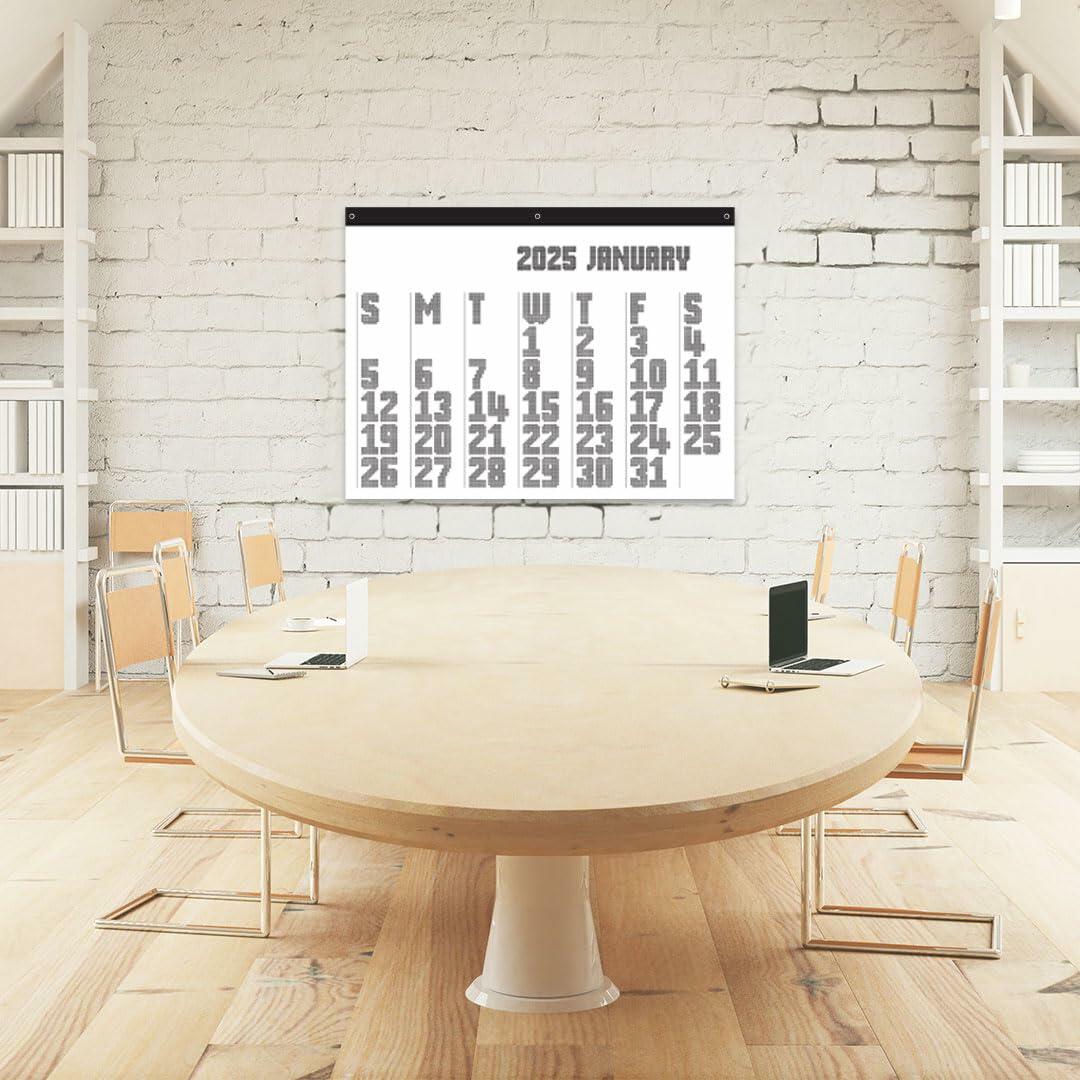 RED EMBER The Colossal 2025 Wall Calendar 12 Month - Techno | 48" x 36" | Chic Modern Design | Calendar 2025