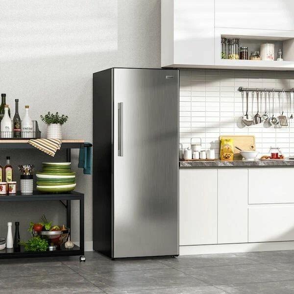 24 in. 11 cu. ft.  Convertible Auto Defrost Garage Ready Upright Freezer/Refrigerator in Stainless Steel, Energy Star