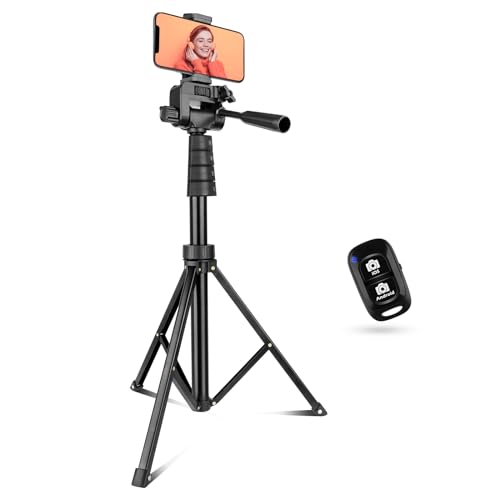 Aureday 67" Phone Tripod&Camera Stand, Selfie Stick Tripod with Remote and Phone Holder, Perfect for Selfies/Video Recording/Vlogging/Live Streaming