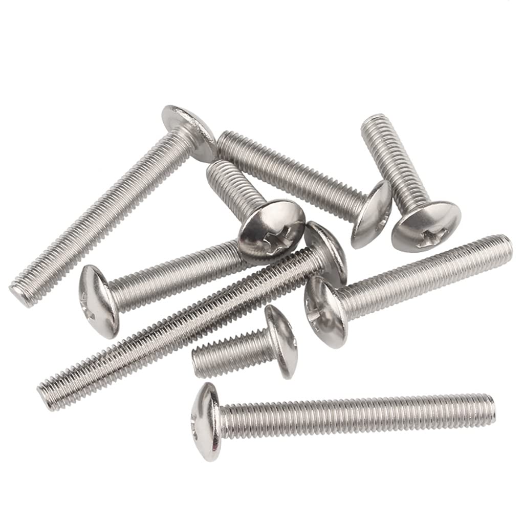 4mm Metric Knobs Screws,Sinyiol 1 Pound About 130pcs M4 x 35mm Long Screws,Length 35mm Phillips Truss Head Machine Screws Bolts for Cabinet Drawer Pull Handle (M4 x 35mm, Weight: 1 lb)