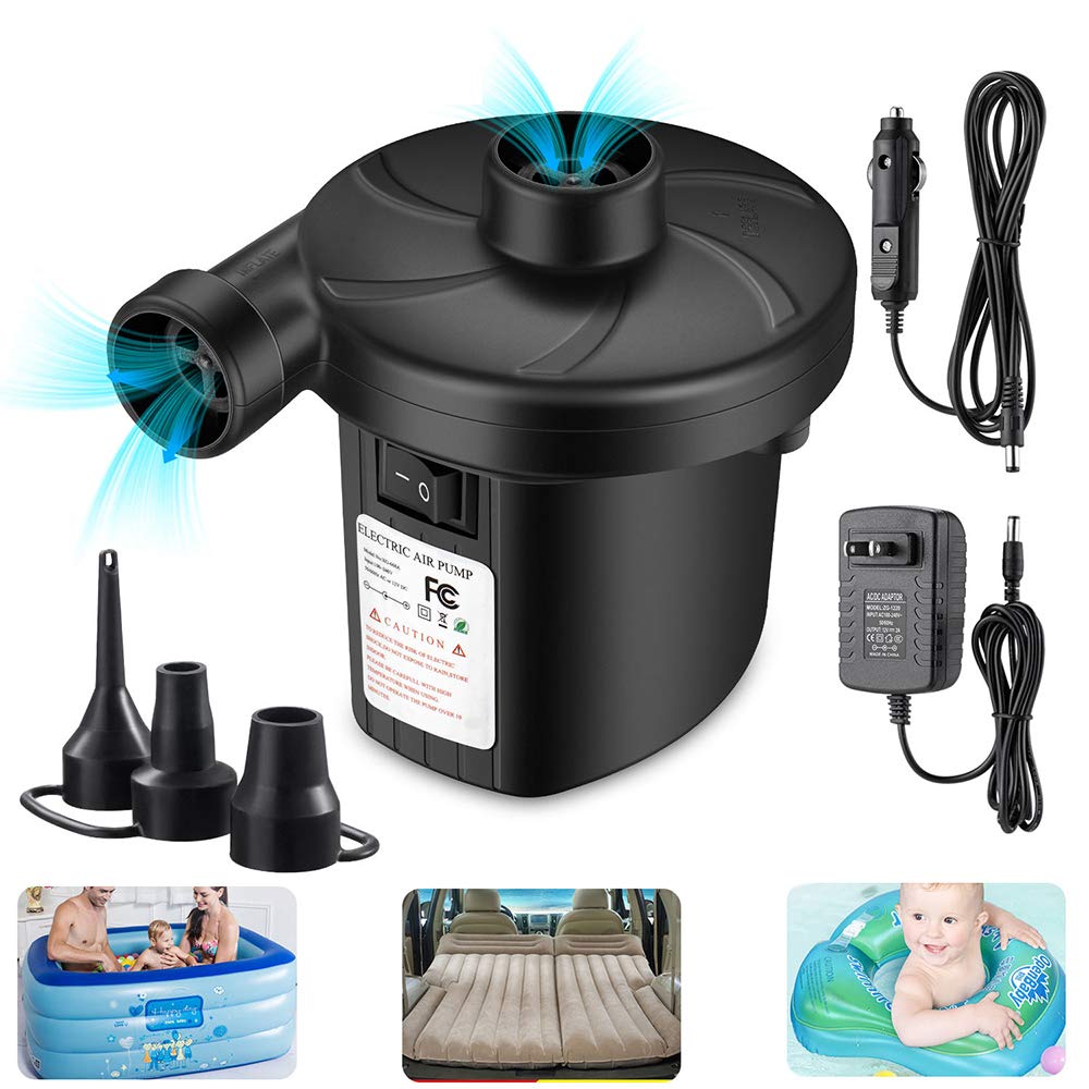 Air Pump for Air Mattress, Air Mattress Pump for Inflatables, Quick Fill Inflator Deflator Air Pump Perfect for Outdoor Camping Inflatable Boat Blow Up Pool Water Toy Car Air Bed