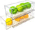 2 Pack Stackable Refrigerator Drawers Pull Out Bins Clear Fridge Drawer Organizer Food Storage Containers Plastic Veggie Fruit Produce Saver for Pantry Kitchen Freezer