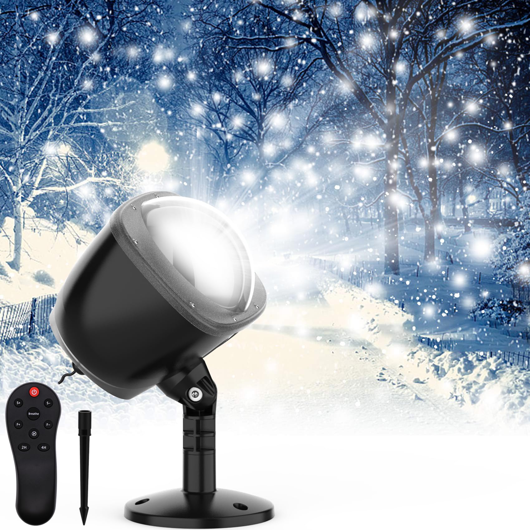 SOMKTN Christmas Snowfall Light Projector Outdoor,Snow Falling Projector Lamp Dynamic Snow Effect Christmas Dot Decorations Lighting for Xmas House.Garden Yard, Party,Club, Landscape