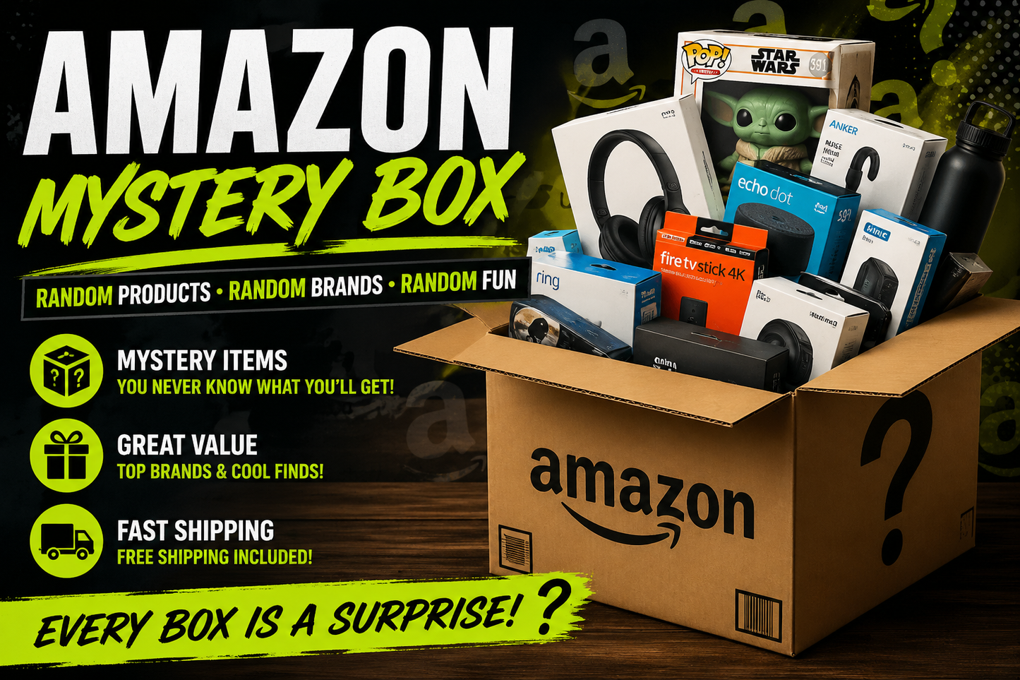 Amazon Mystery Box Pallet – 20 Sealed Boxes | 750 Units | $8K–$12K Retail Value | Free Shipping