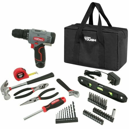 Hyper Tough 12V Max Cordless 3/8-inch Drill Driver 50-Piece Project Kit with 1.5Ah Lithium-Ion Battery  Charger  and Storage Bag