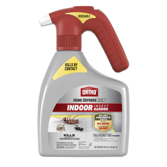 Ortho Home Defense Max Indoor Insect Barrier with Battery-Powered Sprayer, Kills Ants, Roaches, Spiders, Fleas and Ticks, 1.5 L.