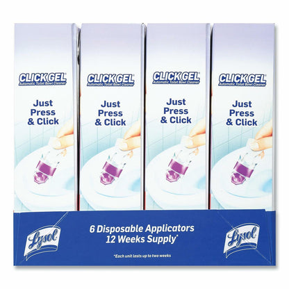 Lysol Click Gel Automatic Toilet Bowl Cleaner, Toilet Gel Stamp, Toilet Freshener, Bathroom Essentials, Refreshing Lavender Scent, 6 Count (Pack of 1)