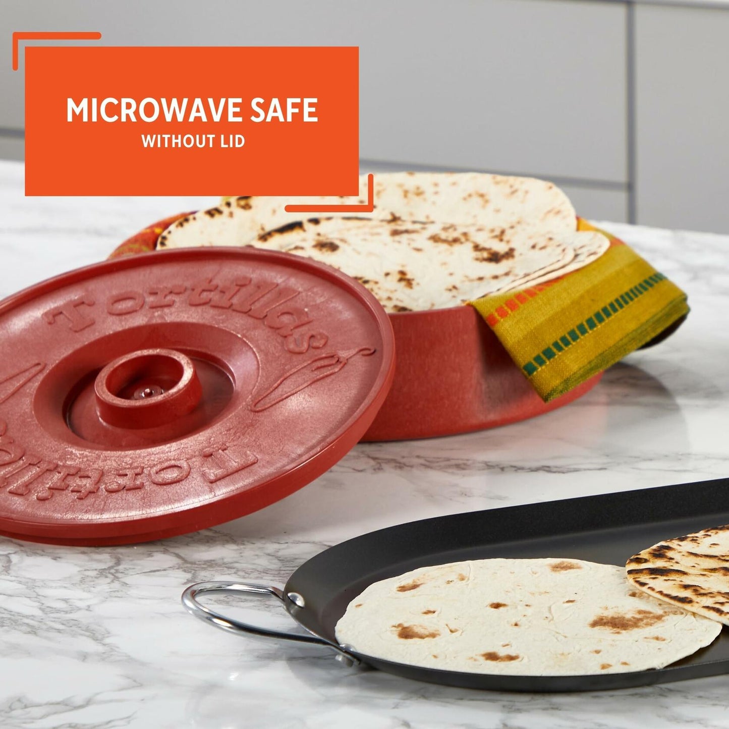 Imusa 8in Plastic Tortilla Warmer, Terracotta Color, Traditional Mexican Server for Keeping Tortillas, Wraps, and Flatbreads Warm