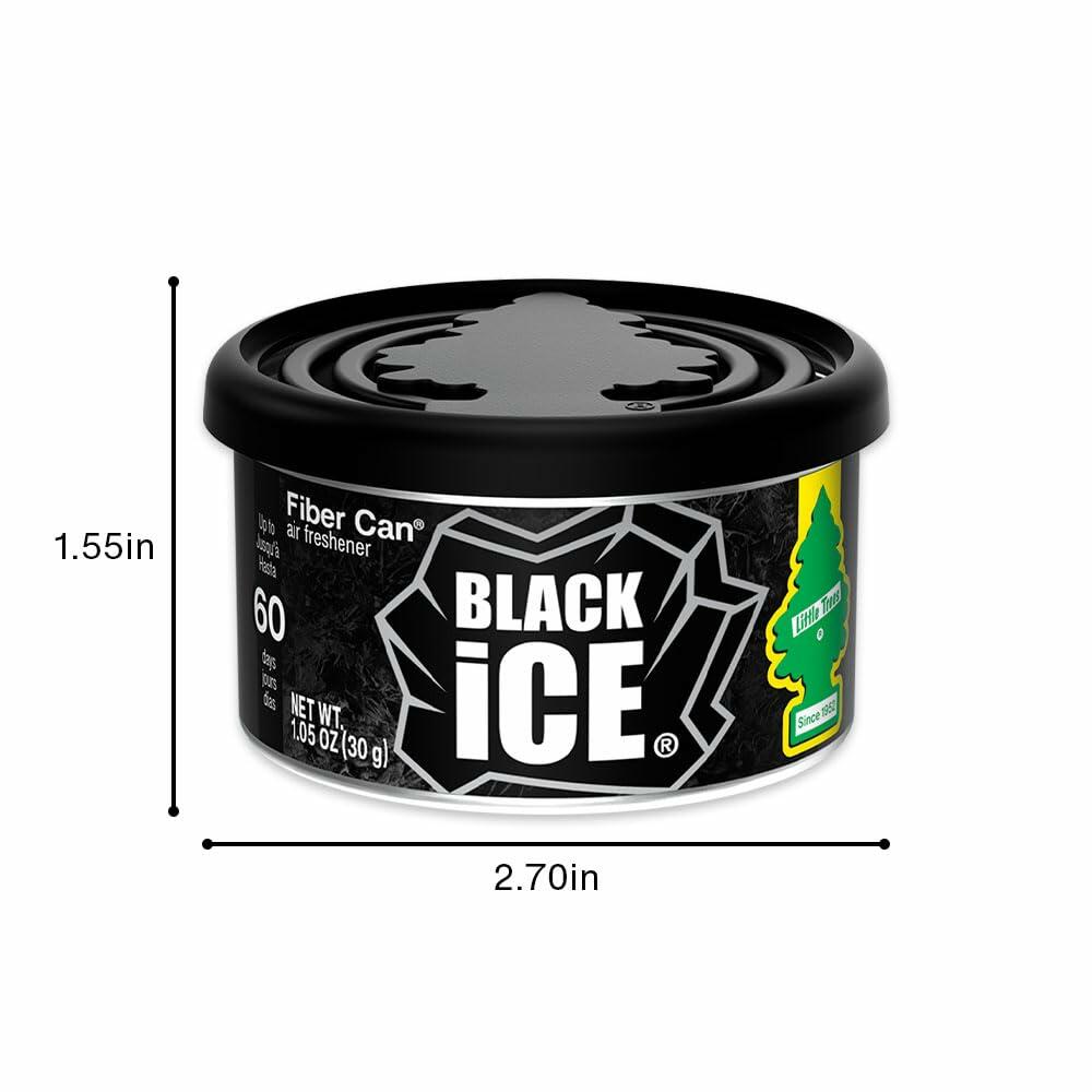 LITTLE TREES Car Air Freshener | Fiber Can Provides Long Lasting Scent for Auto or Home | Recycled Fiber | Black Ice, 4 Air Fresheners