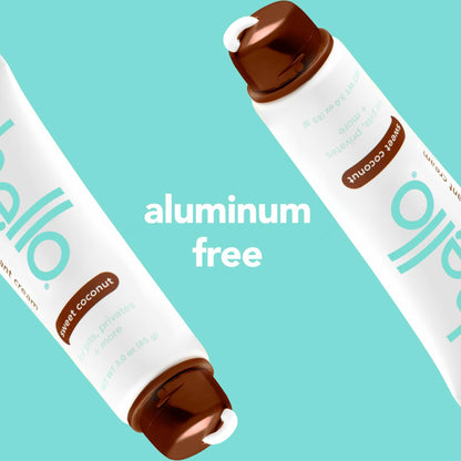 hello All Over Sweet Coconut Deodorant Cream, Aluminum Free Deodorant Cream for Pits, Privates + More, Offers 72 Hours of Freshness, Safe for Sensitive Skin, Vegan, 1 Pack, 3 Oz Tube