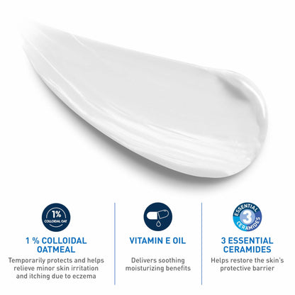 CeraVe Baby Eczema Relief Cream, 1% Colloidal Oatmeal Cream With Vitamin E & Ceramides, Soothes & Calms Itchy Skin, Developed With Pediatric Dermatologist, Fragrance Free, 5oz