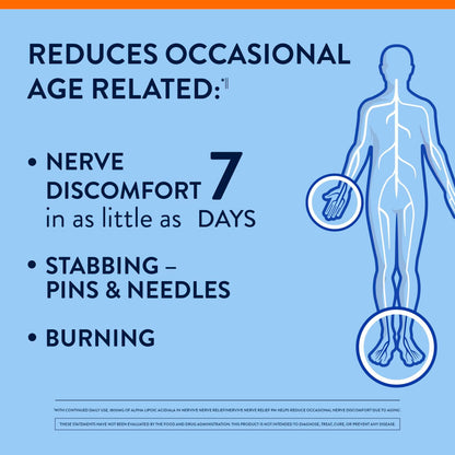 Nervive Nerve Relief, Reduces Occasional Nerve Discomfort in as Little as 7 Days, Stabbing/Pins and Needles, Burning in Hands and Feet*†, Alpha Lipoic Acid, B Vitamins, Turmeric, Ginger, 60 Tablets