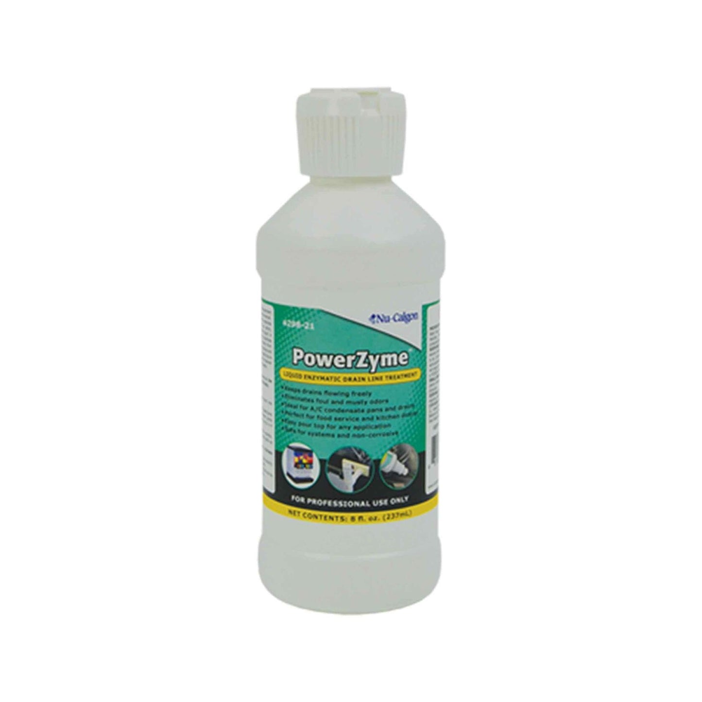 Nu-Calgon 4298-21 PowerZyme Liquid Enzymatic Drain Line Treatment (8 oz. Bottle)
