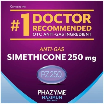 Phazyme Maximum Strength 250 mg Softgels, 12 ea (Pack of 11)