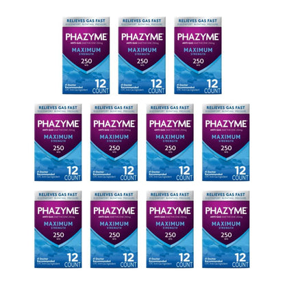 Phazyme Maximum Strength 250 mg Softgels, 12 ea (Pack of 11)