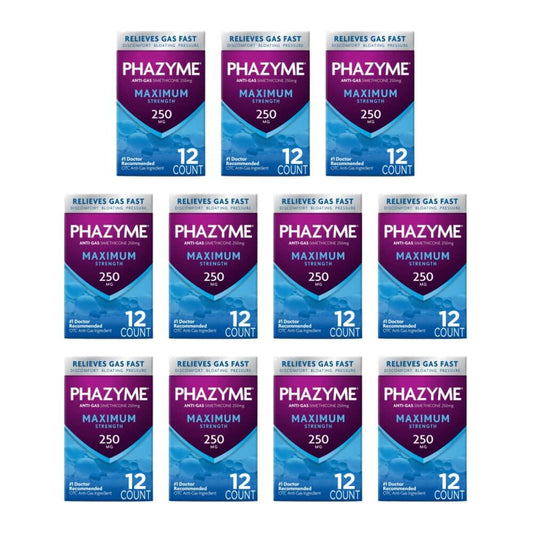 Phazyme Maximum Strength 250 mg Softgels, 12 ea (Pack of 11)