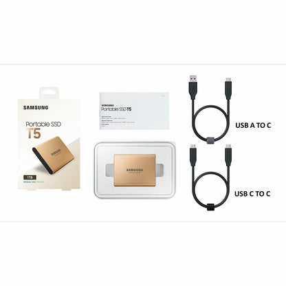 Samsung T5 Portable SSD 1TB - USB 3.1 External Solid State Drive with V-NAND Flash Memory Technology (MU-PA1T0G/WW) - Rose Gold