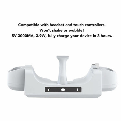 Charging Dock for Meta 3, Magnetic Fast Charging Station with LED Indicator for Meta 3 VR Headset & Controllers, with 2 600mAh Rechargeable Battery and USB C Cable