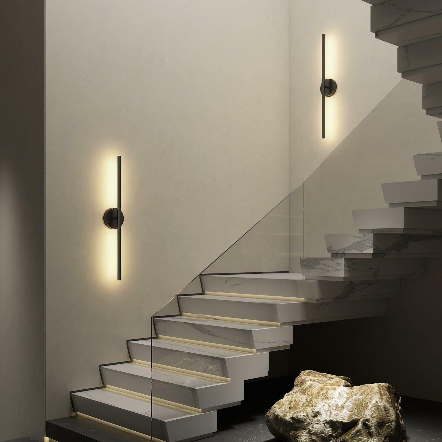 JOFIOS Battery Operated Wall Sconces Set of 2, 360°Rotation Wireless Rechargeable Wall Lights: Dimmable Detachable Wall Lamp with Remote Control, 3000K-6000K Infinite Dimming Wall Sconce 27.6 Inch