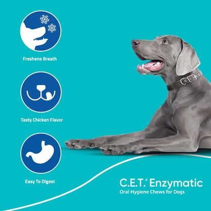 Virbac C.E.T. Enzymatic Oral Hygiene Chews for Dogs Beef 8.4 Ounces