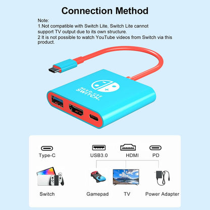 BIYTC Switch Dock Compatible with Nintendo Switch Docking Station Portable Switch TV Adapter Support 4K/30HZ Switch OLED Switch Travel Dock with HDMI2.0 USB3.0 Port (NOT Work for Switch 2)