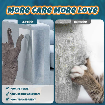 NO PINS Pain Cat Scratch Furniture Protector Thicken Self-Adhesive Single Side Couch Protector from Cat Claws,Furniture Protectors from Cats Scratching,Anti Scratch Deterren Protectors 150"x12"