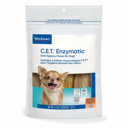 Virbac C.E.T. Enzymatic Oral Hygiene Chews for Dogs Beef 8.4 Ounces