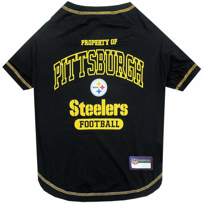 NFL Pittsburgh Steelers Dog T-shirt Small. - Licensed Shirt for Pets Team Colored with Team Logos- Premium Stretchable Materials for the comfort of your Dog & Cat