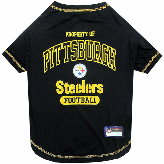 NFL Pittsburgh Steelers Dog T-shirt Small. - Licensed Shirt for Pets Team Colored with Team Logos- Premium Stretchable Materials for the comfort of your Dog & Cat