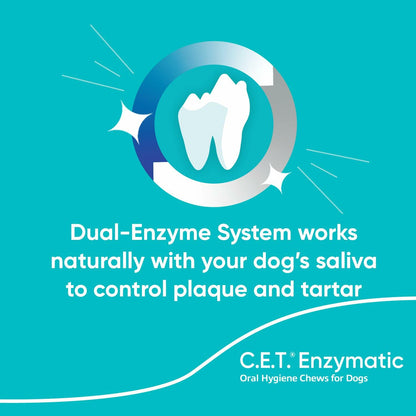 Virbac C.E.T. Enzymatic Oral Hygiene Chews for Dogs Beef 8.4 Ounces