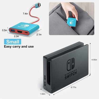 BIYTC Switch Dock Compatible with Nintendo Switch Docking Station Portable Switch TV Adapter Support 4K/30HZ Switch OLED Switch Travel Dock with HDMI2.0 USB3.0 Port (NOT Work for Switch 2)