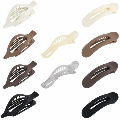 10 Pack French Flat Hair Clips for Women – Large Matte Flat Claw Clips, No-Slip Hair Clips for Thick & Thin Hair, Strong Hold Styling Barrettes, French Flat Hair Accessories