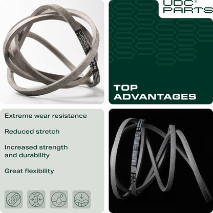 UDC Parts 954-0468 Upper Drive Belt for MTD 754-0468 Troy Bilt Bronco Cub Cadet Yard Machines Huskee 112-0305 Toro LX425 LX500 LX460 LX420 LX426 LX423 / Aramid Cord / 41.50 inches