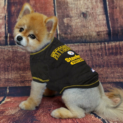 NFL Pittsburgh Steelers Dog T-shirt Small. - Licensed Shirt for Pets Team Colored with Team Logos- Premium Stretchable Materials for the comfort of your Dog & Cat