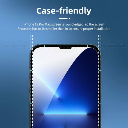 NEW'C 4 Pack, 2 Pack for iPhone 13 Pro Max Screen Protector + 2 Pack Camera Lens Protector, Sensor Protection,Case Friendly Tempered Glass Film