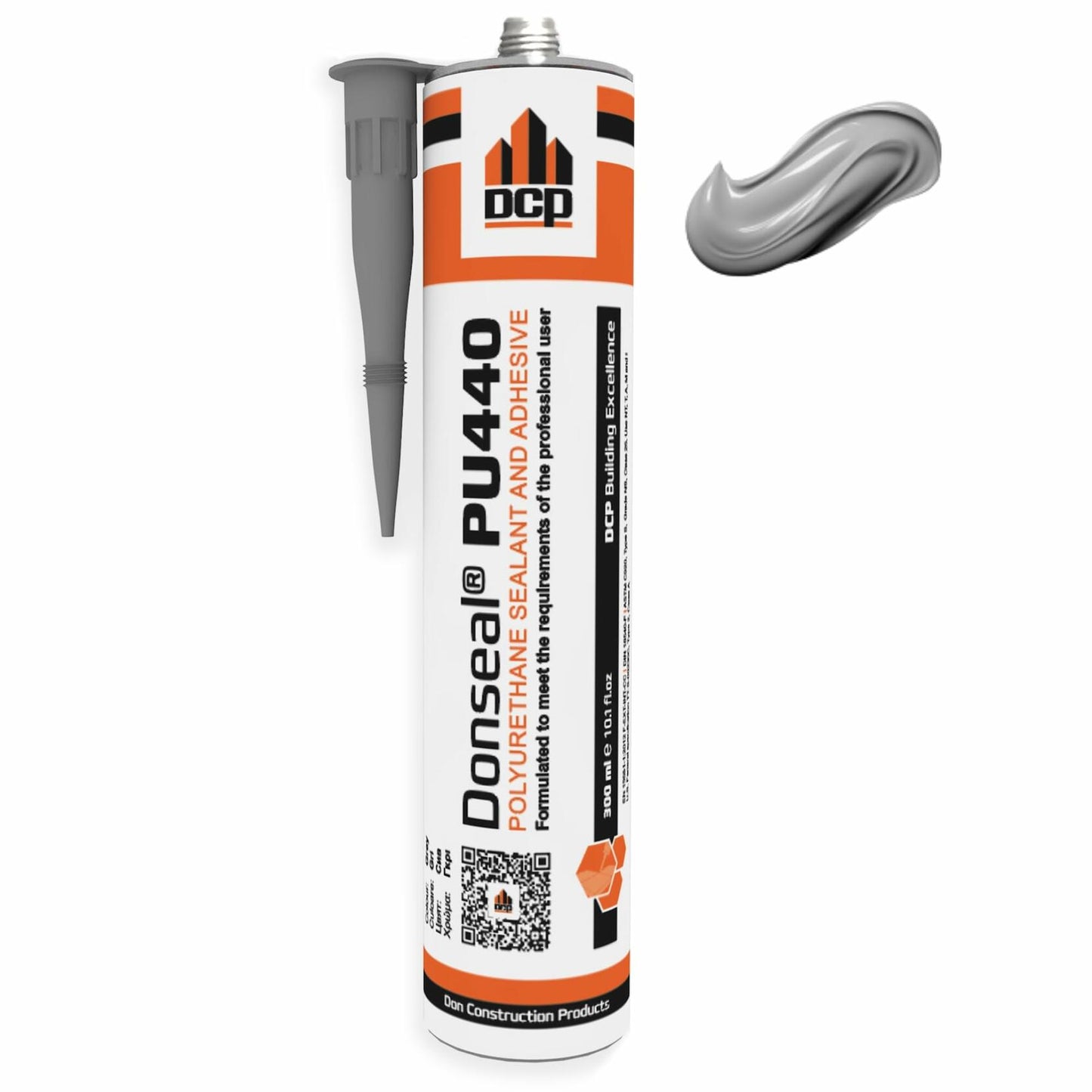 DCP Donseal PU440 Polyurethane Concrete Sealant 1 Pack– Non-Sag Concrete Caulk for Joints, Walls, Sidewalk, and Foundation, 10.1 fl. oz. Cartridge – Grey